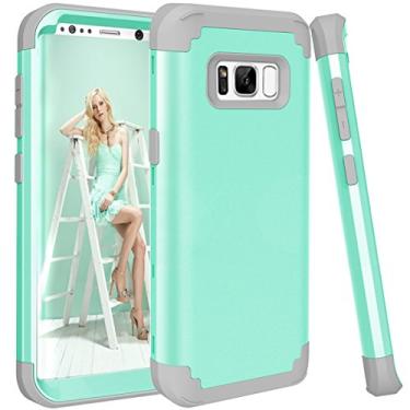 Imagem de Capa de telefone para Samsung Galaxy S8 capa dura à prova de choque silicone macio amortecedor híbrido três camadas Defender acessórios de proteção celular resistente Glaxay S 8 8S Edge SM-G950U capas femininas menina verde