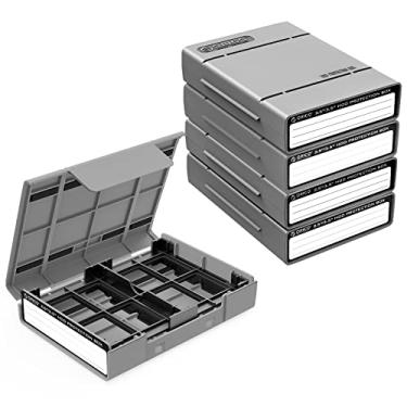 Imagem de ORICO Pacote com 5 caixas protetoras para disco rígido para disco rígido HDD de 3,5/2,5 polegadas portátil com bolsa de armazenamento de viagem antiestática, à prova de choque e poeira - PHP25-5S