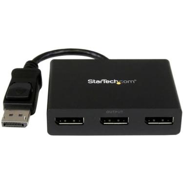 Imagem de StarTech. Com divisor DisplayPort 1.2 de 3 portas, adaptador DisplayPort para 3x DP Multi-monitor, Dual 4K 30Hz e 1080p 60Hz Computador MST Hub, somente Windows (MSTDP123DP)