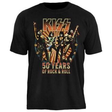 Imagem de Camiseta Kiss 50 Years Of Rock & Roll - Stamp