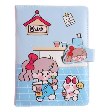 Imagem de Joucien Página de título tridimensional colorida Hot Stamping Hand Ledger PU Magnetic Buckle Hand Ledger Student Girl Cute Notebook-Cute A