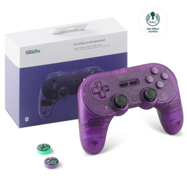 Imagem de 8Bitdo Pro 2 Bluetooth Controller - for Switch PC Windows Android MacOS Steam Raspberry Pi (Transparent Purple)