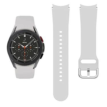Imagem de KIMAIXA Pulseira de substituição compatível com Samsung Galaxy Watch 5 de 40 mm, 44 mm/5 Pro, 45 mm/Galaxy 4 de 44 mm/Galaxy Classic 42 mm e 46 mm, pulseira esportiva de silicone macio para mulheres e homens, cinza oficial