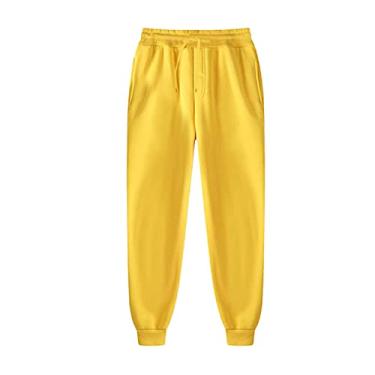 Imagem de Calça masculina Extreme Motion frente lisa regular reta reta reta calça jeans frente lisa enrugada, Amarelo - B, GG