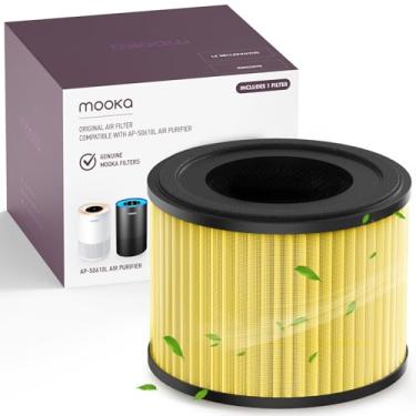 Imagem de MOOKA Filtro purificador de ar AP-S0610L, filtro HEPA verdadeiro 3 em 1, filtro de ar de carbono ativado de alta eficiência para alergias, fumaça, odor, pelos, pólen
