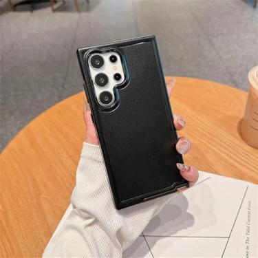 Imagem de Capa para Samsung Galaxy S24 Plus Ultra Proteção Carregamento sem fio Candy Color Frosted Bumper Cover, Preto, para S24Ultra