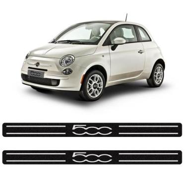 Imagem de Kit 2 Soleiras Da Porta Fiat 500 Adesivo Protetor Preto - SPORTINOX,  