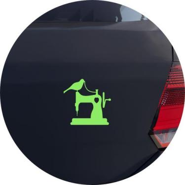 Imagem de Adesivo de Carro Máquina de Costura Costureira - Cor Verde Claro - Mel