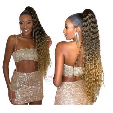 Imagem de Rabo De Cavalo Cacheado Bio Vegetal 80cm Igual ao Humano - Maya Hair ,