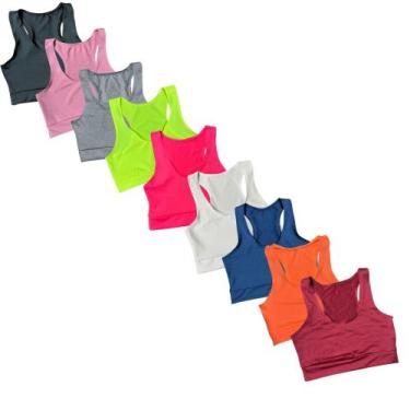 Imagem de Top Alta Sustentação Fitness Academia Liso Kit 3 - JINKINGSTORE, Sorti