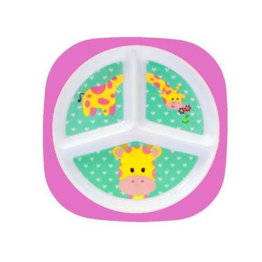 Imagem de Pratinho Infantil com Divisórias para Bebês de Girafa BUBA