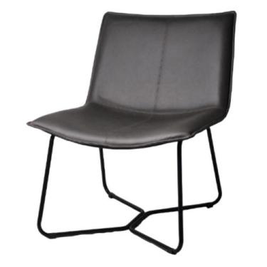 Imagem de Poltrona Bibiana Rivatti Revestida em Poliuretano (PU) Cinza com Base 