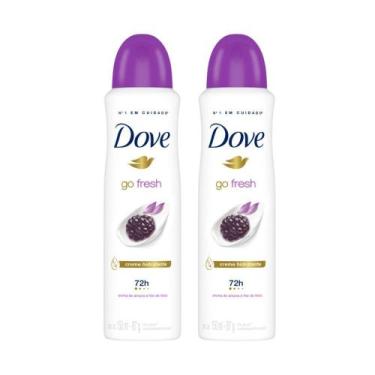 Imagem de Kit 2 Desodorante Antitranspirante Aerosol Dove Go Fresh Amora e Flor 