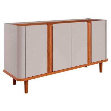 Imagem de Aparador Buffet 4 Portas Pés de Madeira Retrô para sala de jantar 100%