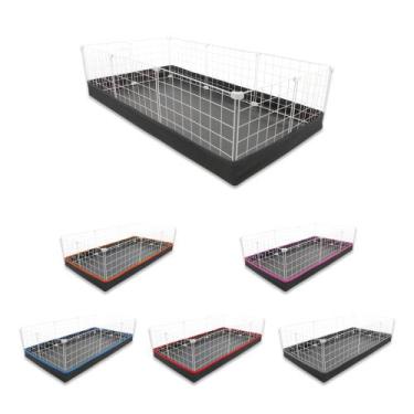 Imagem de Cercado Aramado Porquinho da Índia 60x120 Cm Branco com Bandeja Higiên