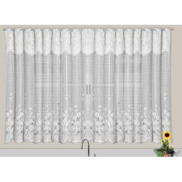 Imagem de Cortina De Renda Bandô Cozinha 3,00x0,75m Tulipas Kennedy - Cortileste