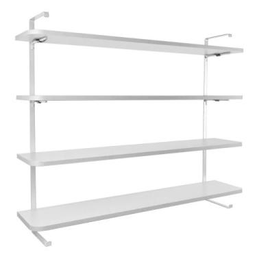 Imagem de Prateleira de parede 100 x 20 cm com 4 níveis para Decoração de Sala Q
