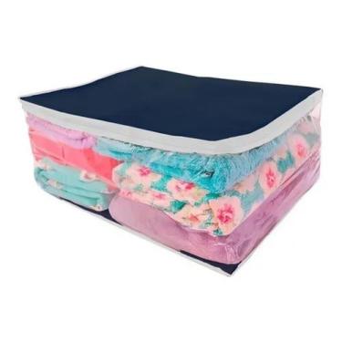 Imagem de Porta Edredom Organiza E Guarda Cobertor Travesseiro - AZUL - Alfa Ori