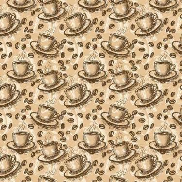 Imagem de Papel Parede Marrom Com Xícara De Café Autocolante Cozinha - LRP