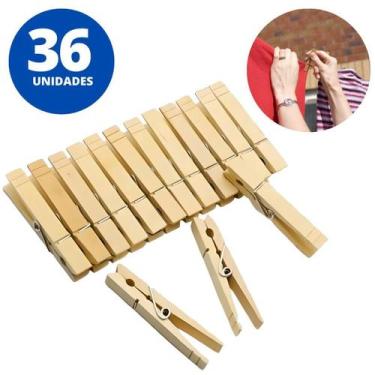 Imagem de Prendedor De Roupas Em Madeira 36 Un Utilimix