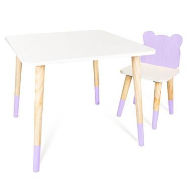 Imagem de Kit Mesa e Cadeira Infantil Urso - Eita Casa Perfeita, Lilás