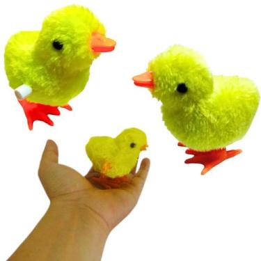 Imagem de Kit3 Pintinho Amarelinho Brinquedo Pelúcia A Corda Infantil  - ART  BR