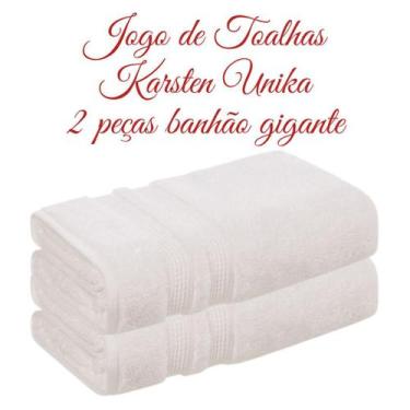 Imagem de Jogo 2 Toalhas Banhão Gigante Algodão Branca Karsten Unika