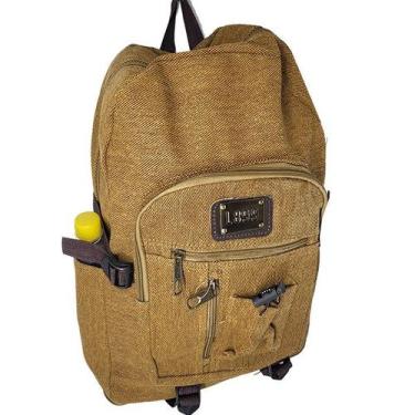 Imagem de Mochila Lona Reforçada Masculina Viagem Escola C1198 - PLAT1, MARROM