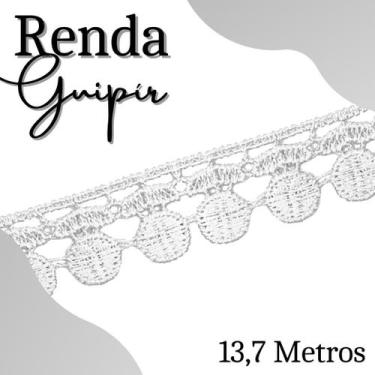 Imagem de Renda Guipír  - Rolo Com 13,7 Metros - Chl005 - Branco - Nº: 101 - Nyb