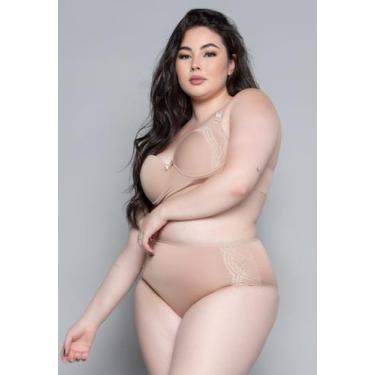 Imagem de Conjunto Lingerie Plus Size Luxo Com Bojo - WLS Modas, L, Bege