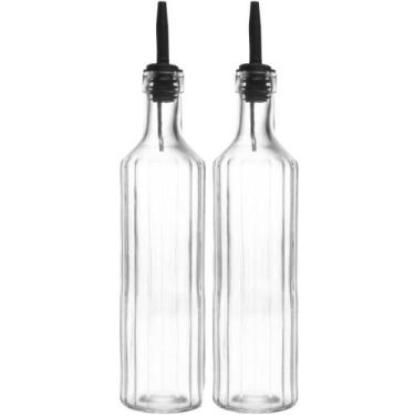 Imagem de Kit 2 Garrafas para Azeite de Vidro 500ml com Bico Dosador L - Lyor