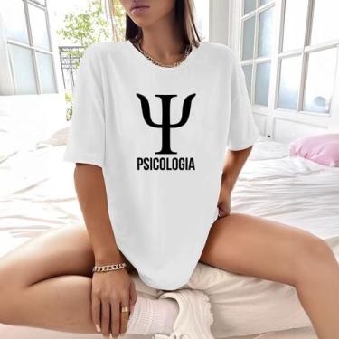 Imagem de Camisa Camiseta Feminina Estampada Psicologia Simbolo 100% Algodão Fio