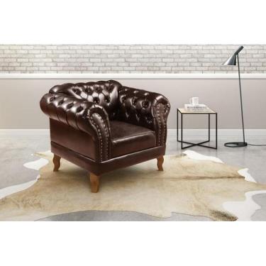 Imagem de Poltrona Chesterfield Duque Capitoné Corano Café - Novo Encanto