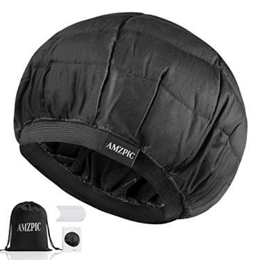 Imagem de Touca térmica sem fio com condicionamento profundo – Tampa de calor segura para cozinhar no micro-ondas, terapia de calor para cabelo, interior de semente de linhaça para máxima retenção