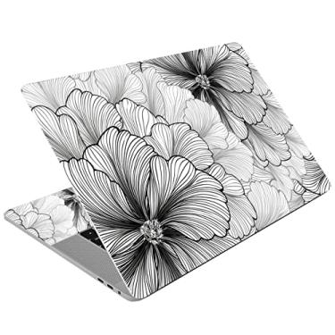 Imagem de AORTDES Adesivo para laptop de 38 a 15,6 cm, adesivo de vinil reutilizável universal para netbook/notebook de 12,1, 13, 13, 14, 15,4 polegadas, à prova d'água e resistente a arranhões (flor de esboço)