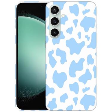 Imagem de SM Cases Capa Samsung Galaxy S23 FE 5G - Pele de vaca estampa animal azul design impresso 3D capa de plástico rígido para Samsung Galaxy S23 FE 5G.