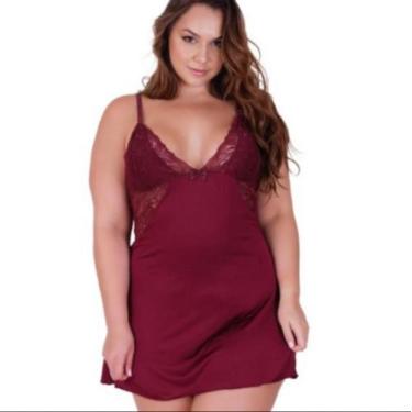 Imagem de Camisola Plus Size Com Renda Conforto e Beleza Extra Grande - Impresio