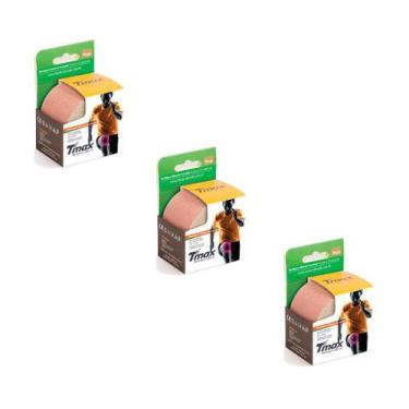 Imagem de KIT 03 Rolos de Bandagem Elástica Adesiva Tmax 5cm x 5m, Bege