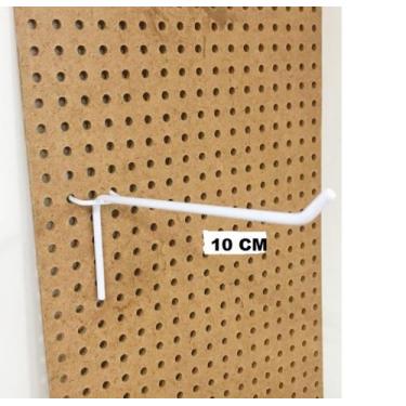 Imagem de Ganchos Para Painel Eucatex Perfurado BRANCO 10 CM- PACOTE 10 UNID - A