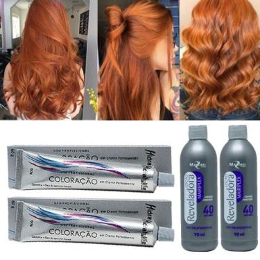 Imagem de Kit Tinta Ruivo 8.44 02 Coloração, 02 OX 40 90ml Mairibel - Mairibel 