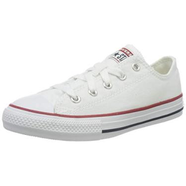 Imagem de Converse Tênis unissex Chuck Taylor All Star de lona cano baixo, tamanho 40, Branco óptico, 22