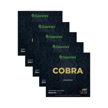 Imagem de Kit 5 Encordoamento Cavaquinho Giannini Cobra GESCP Níckel Pesada 0.01
