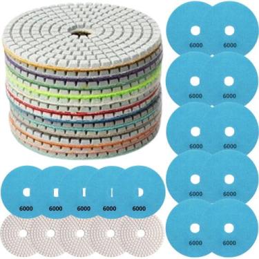 Imagem de 20 X Lixas Discos Grão Liso 4 Pol. 100mm Diamantada Granito Mármore Ka