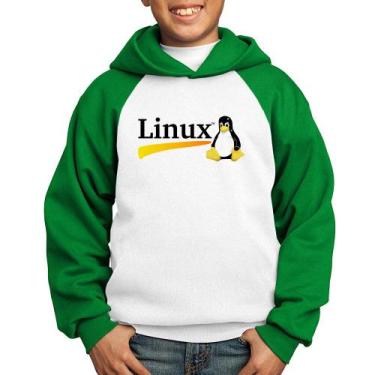 Imagem de Moletom Infantil Linux - Foca na Moda, Branco, Verde, 6