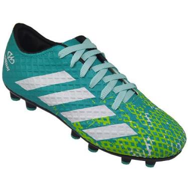 Imagem de Chuteira Campo de Trava Masculina Futebol Verde Água Runway, 41, Verde