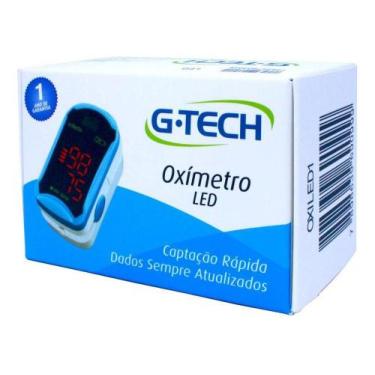 Imagem de Oxímetro de pulso para dedo Medidor de Saturação G-Tech LED branco/azu
