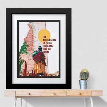 Imagem de Quadro Soy Latino Americano - 60x48cm - Quadros On-line, Madeira branc