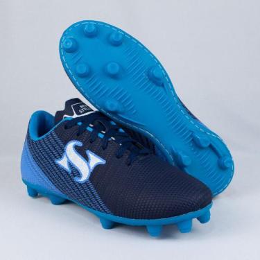 Imagem de Chuteira Masculino Campo New Stylus, Azul, 41, Homem