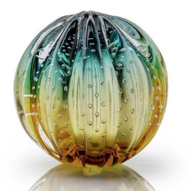 Imagem de Peso Em Cristal Murano Esmeralda E Âmbar - São Marcos