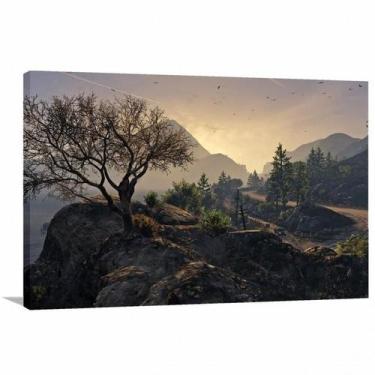 Imagem de Quadro decorativo Paisagem GTA 5 Jogos - Tela em Tecido - Wall Frame